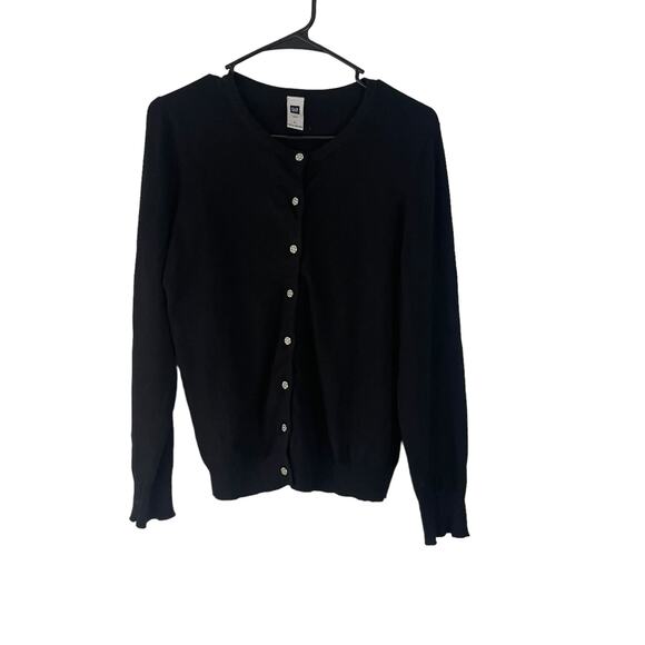 GAP Women's Size Large 20% Rabbit Hair Wool Black Cardigan Sweater - Picture 1 of 8